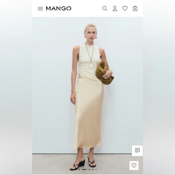 Mango midi satin skirt - Picture 2 of 8